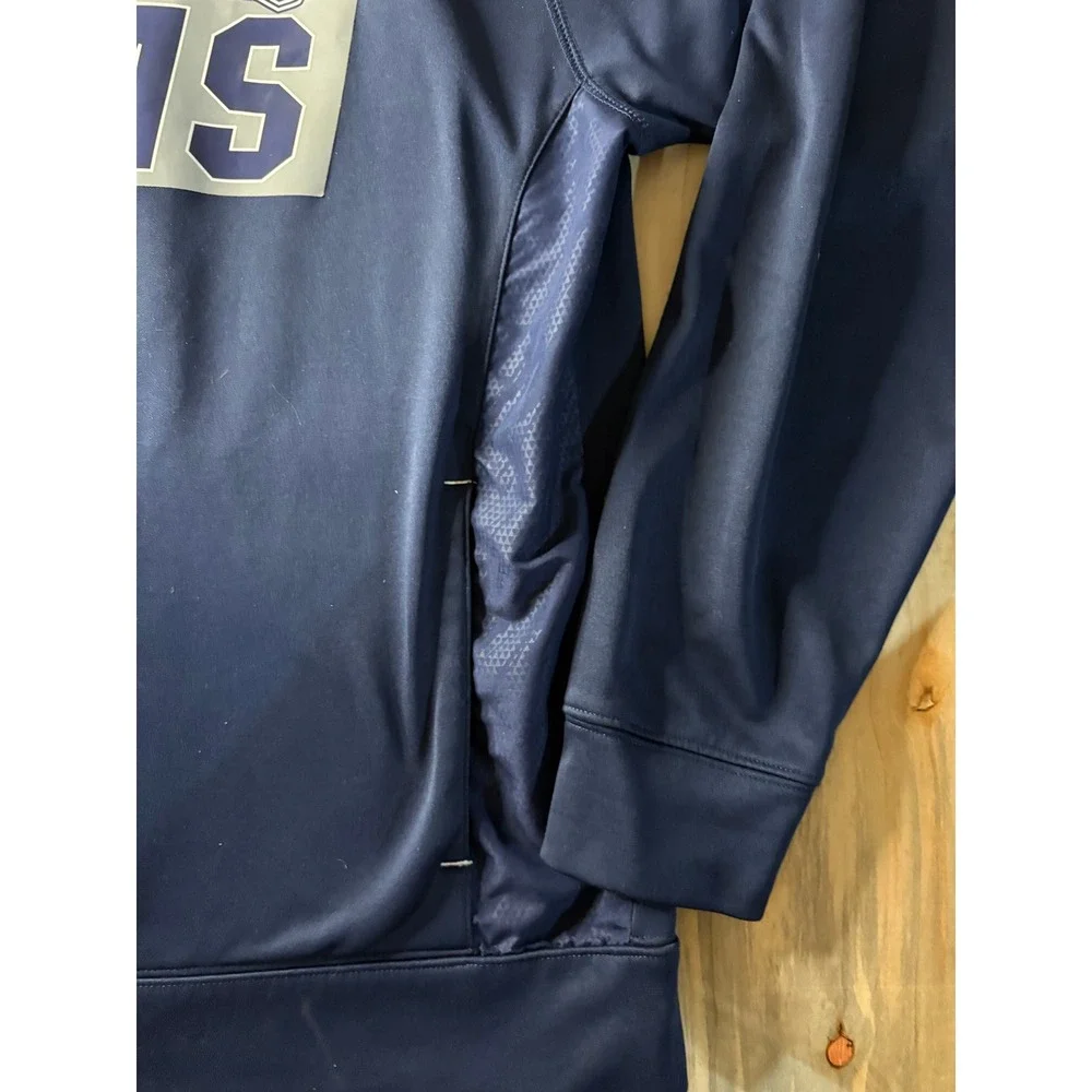 Majestic Los Angeles Rams Full Zip Hoodie Mens Large Navy Blue Therma Base Jacke